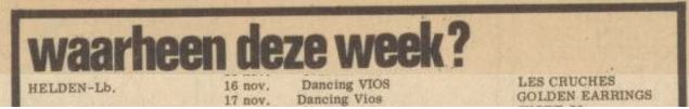 The Golden Earrings show ad scan November 17 1968 Beringe - Dancing Vios